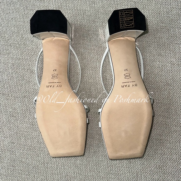 BY FAR June Bow-Detailed Glossed-Leather Mules